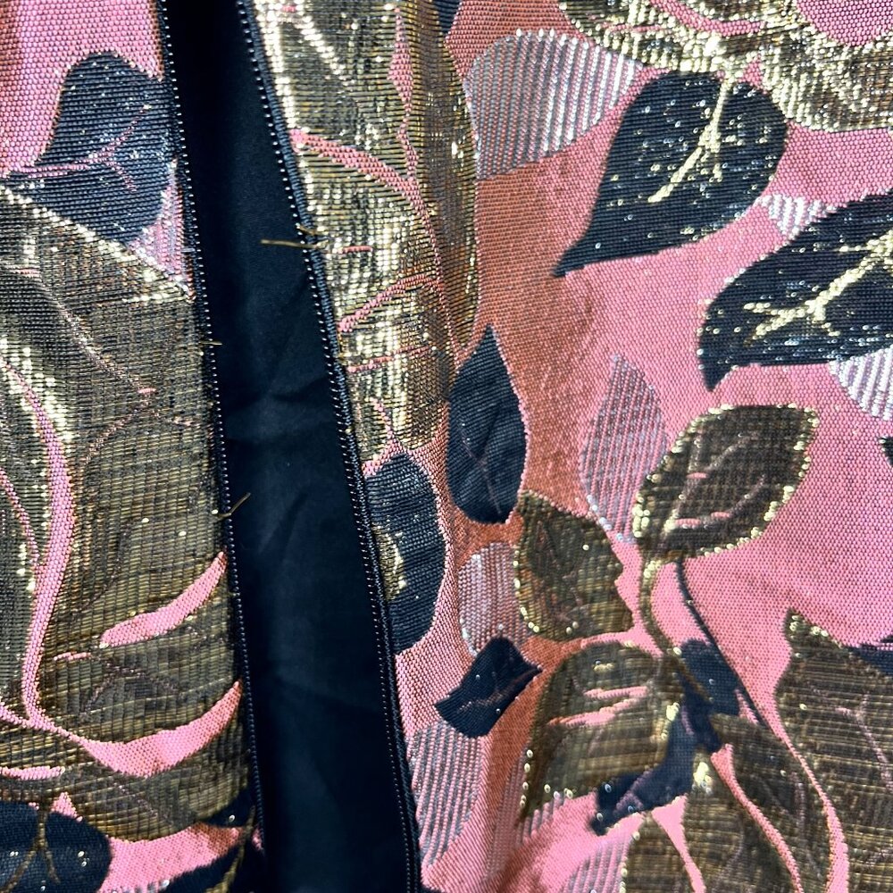 Rachel Roy Size 12 Pink With Metallic Brocade Floral Sheath Cocktail Dress - Picture 9 of 10